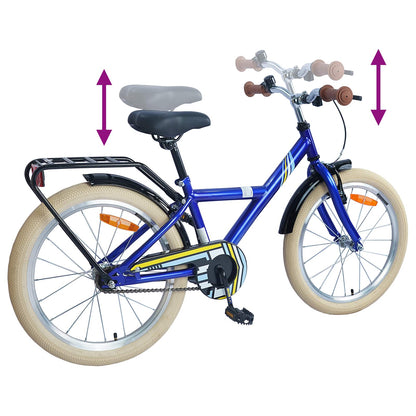 Bicicletta per Bambini 24 Pollici per 8-12 anni Blu Scuro | homemem39
