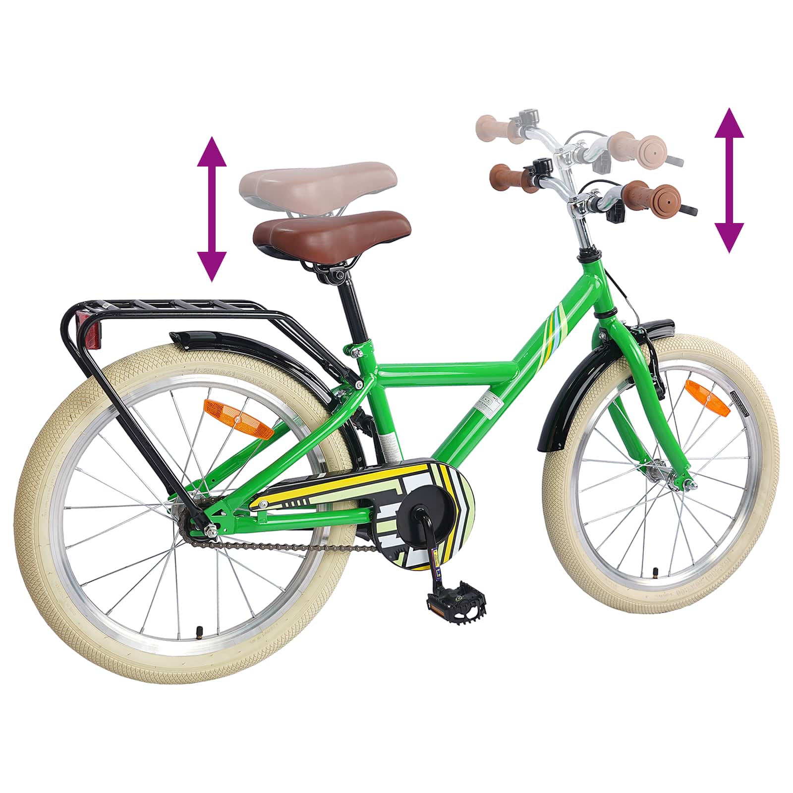 Bicicletta per Bambini 24 Pollici per 8-12 anni Verde | homemem39