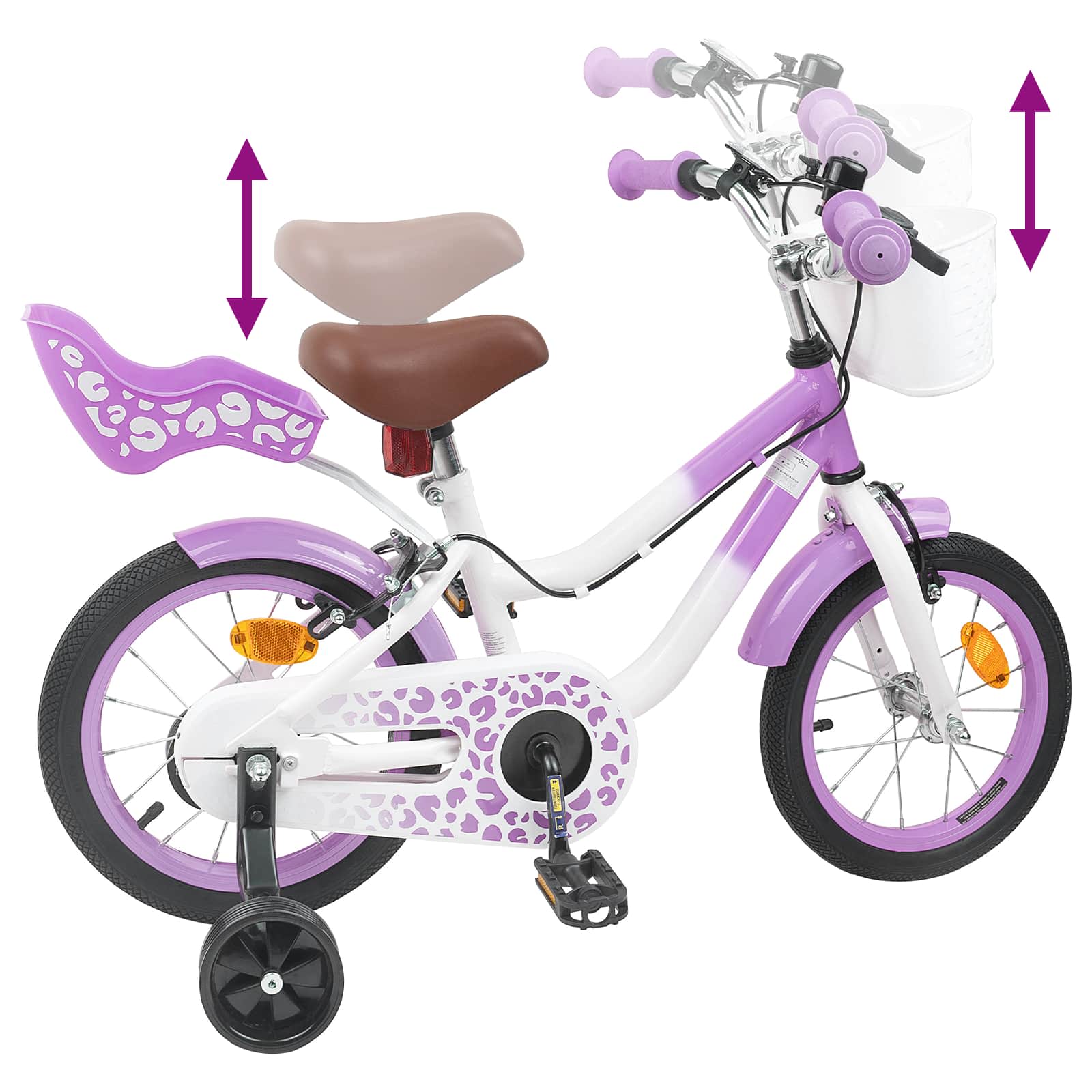Bicicletta per Bambini 12 Pollici per bambini di 2-4 anni Viola | homemem39