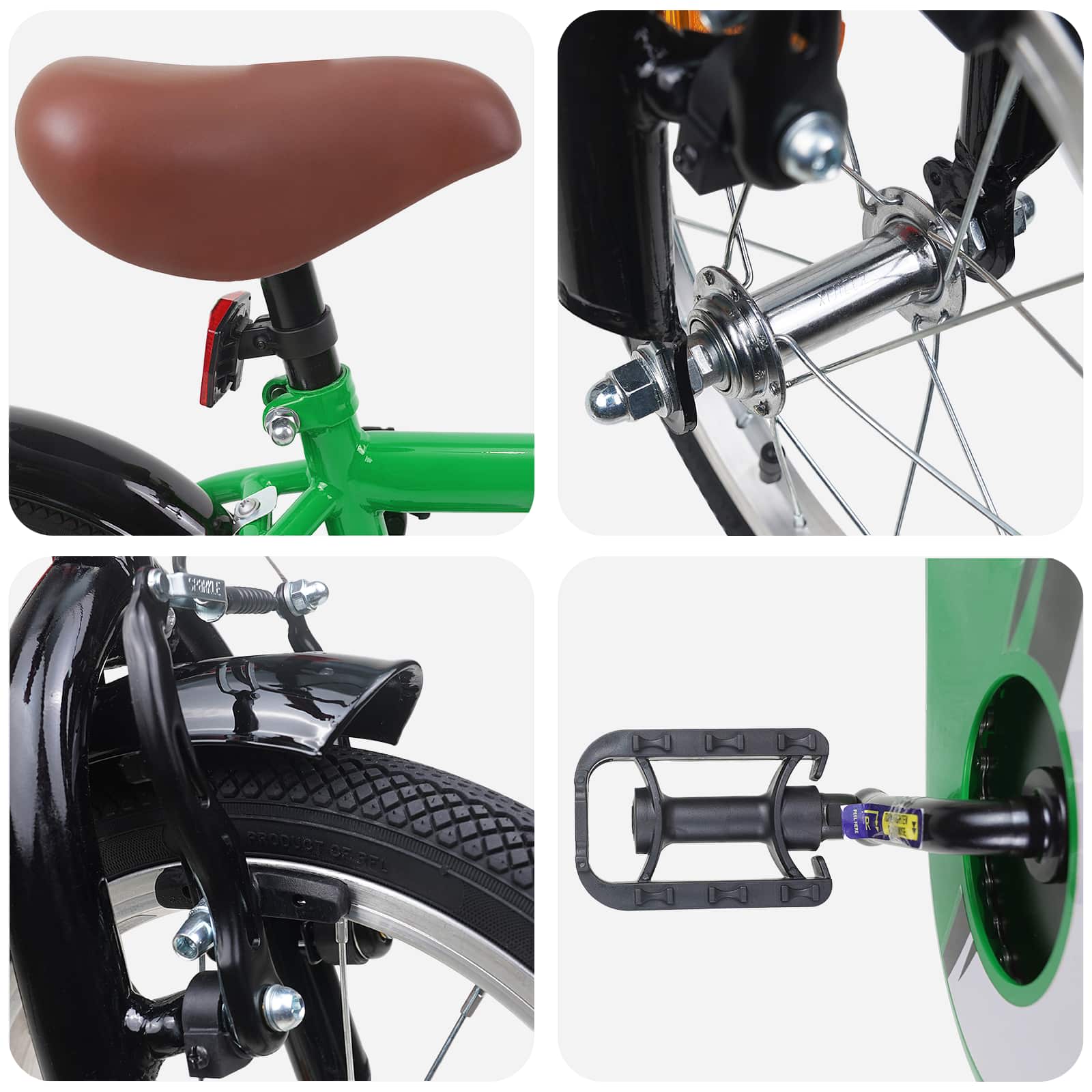 Bicicletta per Bambini 12 Pollici per bambini di 2-4 anni Verde | homemem39
