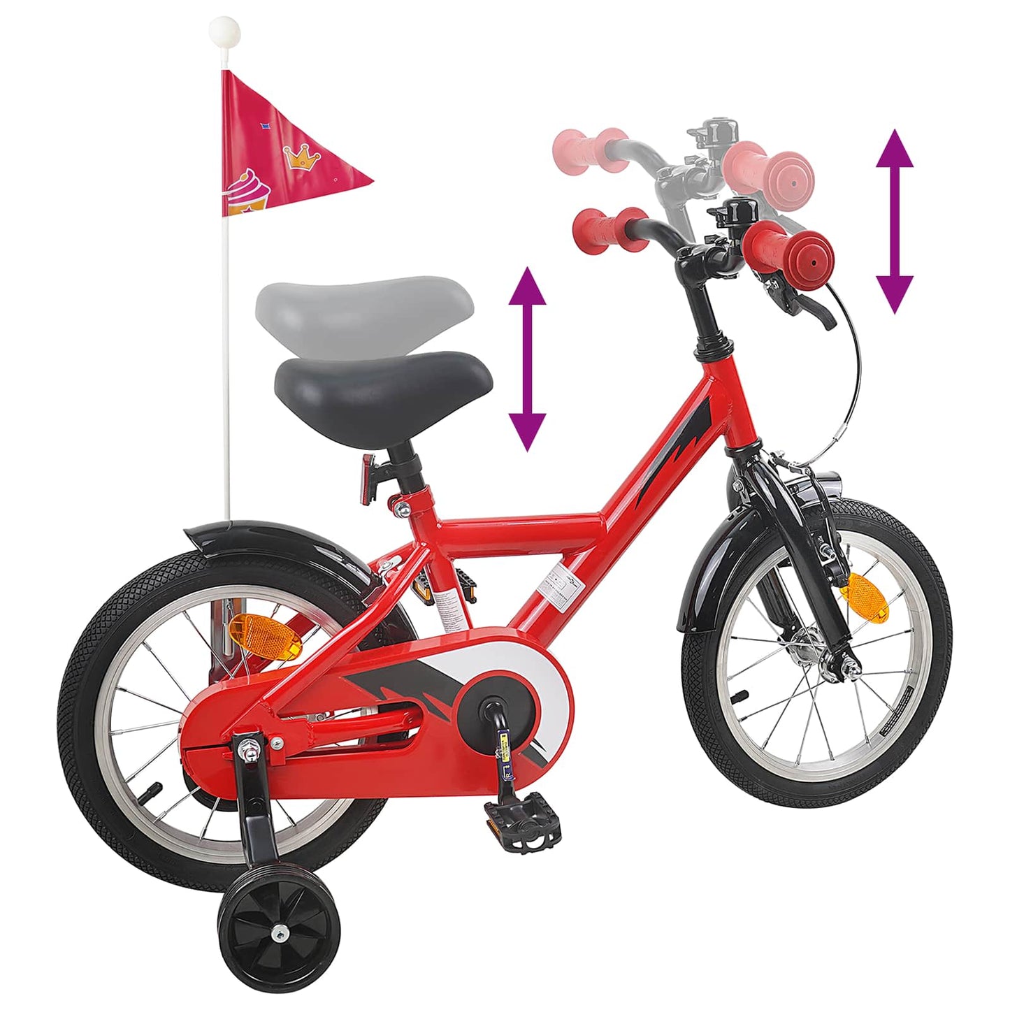 Bicicletta per Bambini 12 Pollici per bambini di 2-4 anni Rosso | homemem39