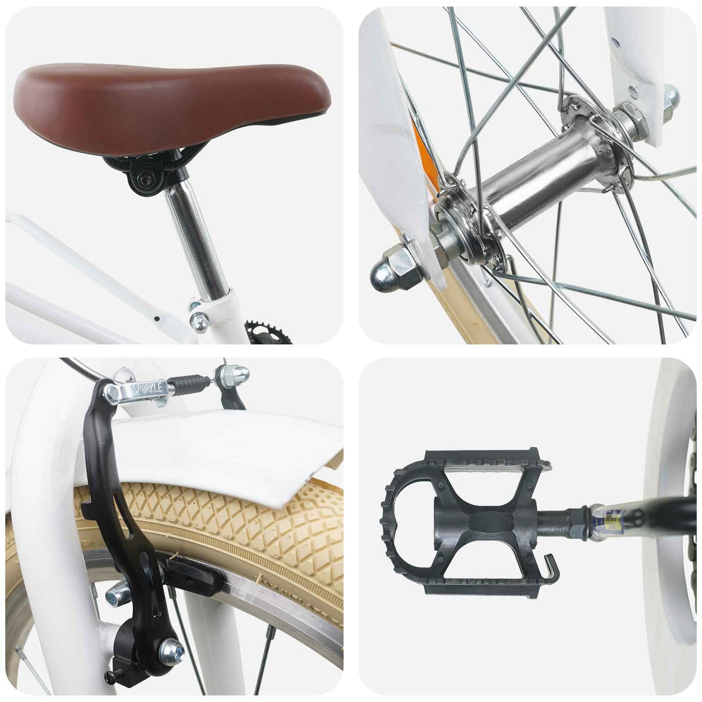 Bicicletta per Bambini 20 Pollici 6-11 Bianco | homemem39