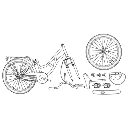 Bicicletta per Bambini 20 Pollici 6-11 Bianco | homemem39
