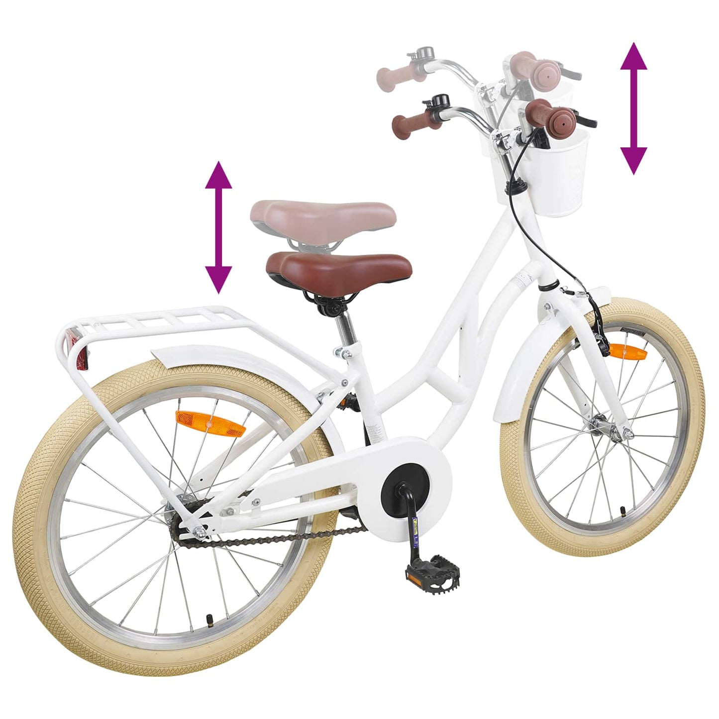 Bicicletta per Bambini 24 Pollici per 8-12 anni Bianco | homemem39