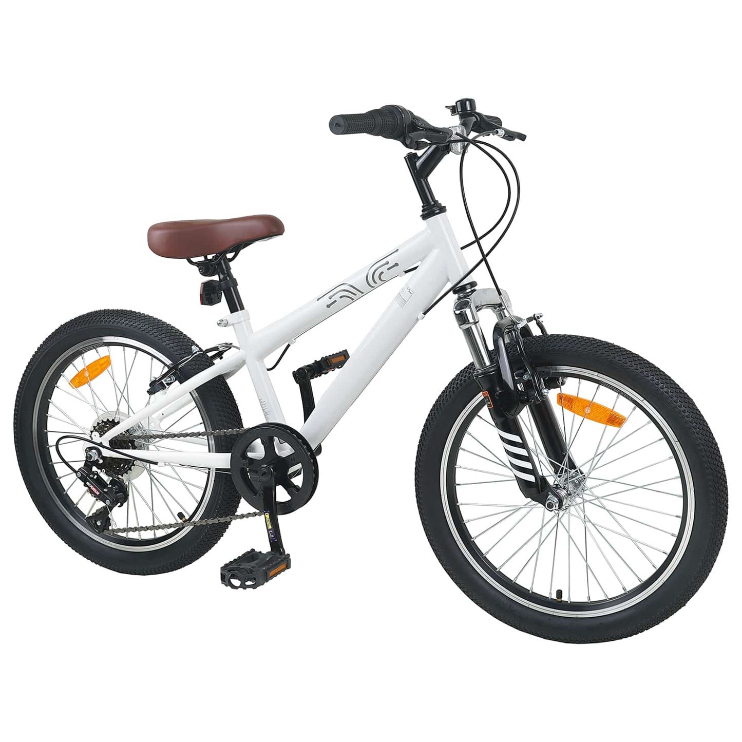 Mountain Bike 24 Pollici 6-Velocità per 8-12 anni Bianco | homemem39