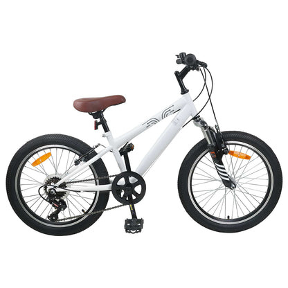 Mountain Bike 24 Pollici 6-Velocità per 8-12 anni Bianco | homemem39