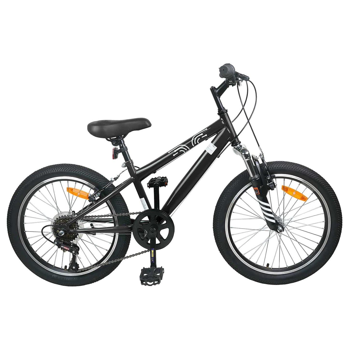 Mountain Bike 24 Pollici 6-Velocità per 8-12 anni Nero | homemem39