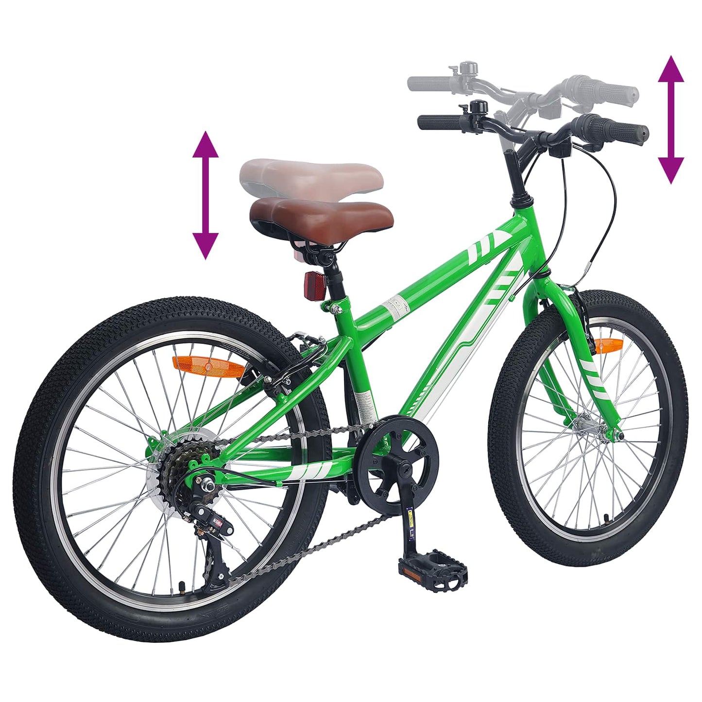 Mountain Bike 24 Pollici 6-Speed per 8-12 anni Verde