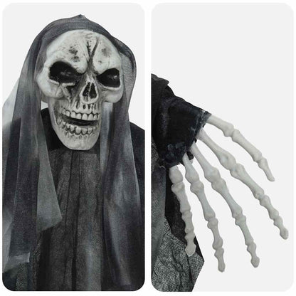 Fantasma appeso di Halloween 3 pz Nero 66 x 110 cm Poliestere