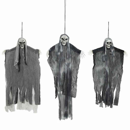 Fantasma appeso di Halloween 3 pz Nero 66 x 110 cm Poliestere