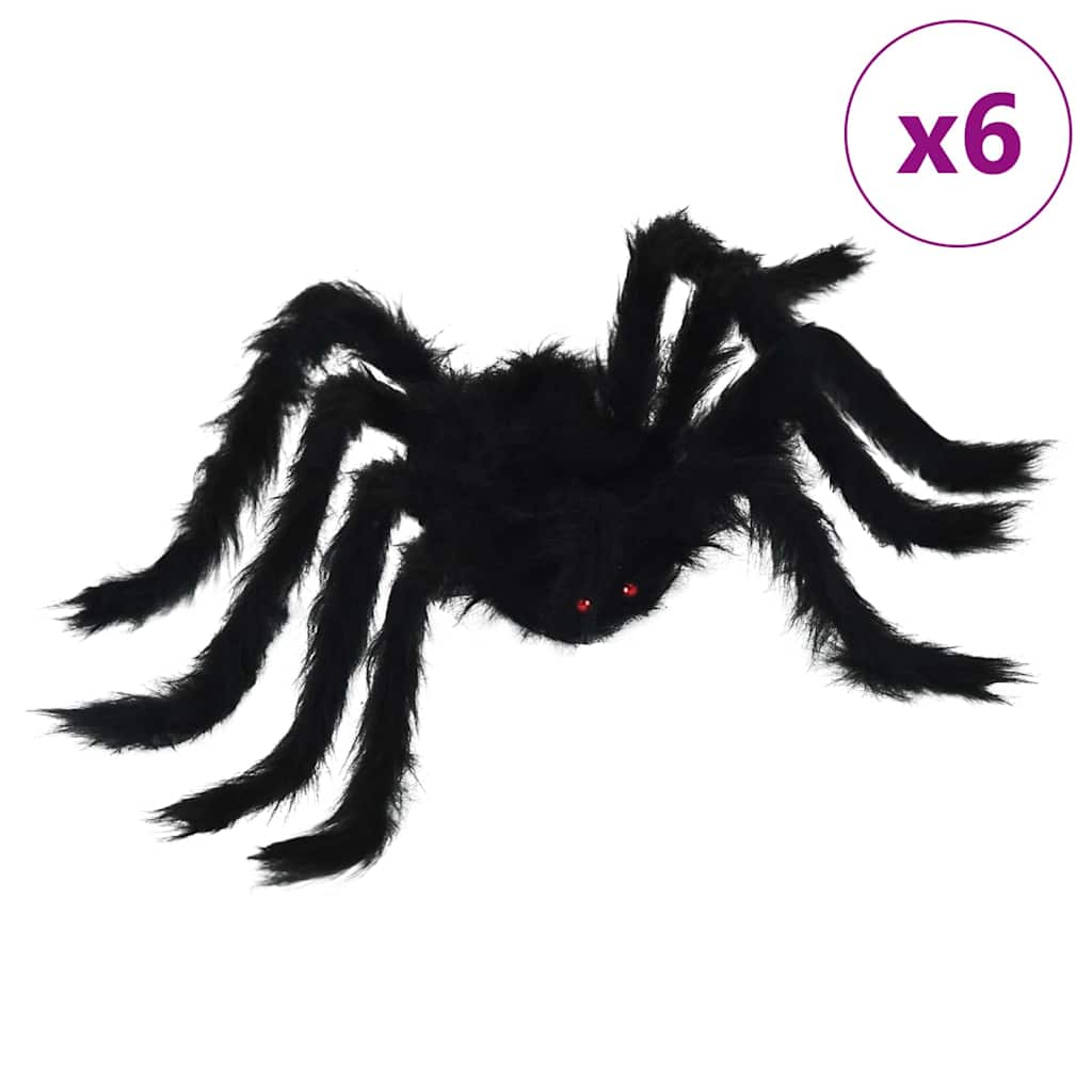 Decorazione Ragno di Halloween 6 pcs Nero 75 cm