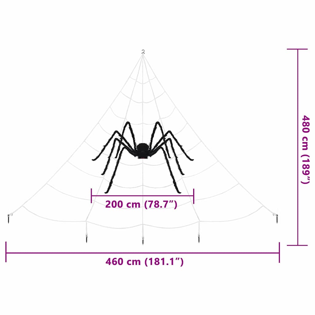 Decorazione di Halloween con ragni e ragnatele 2 pcs Poliestere