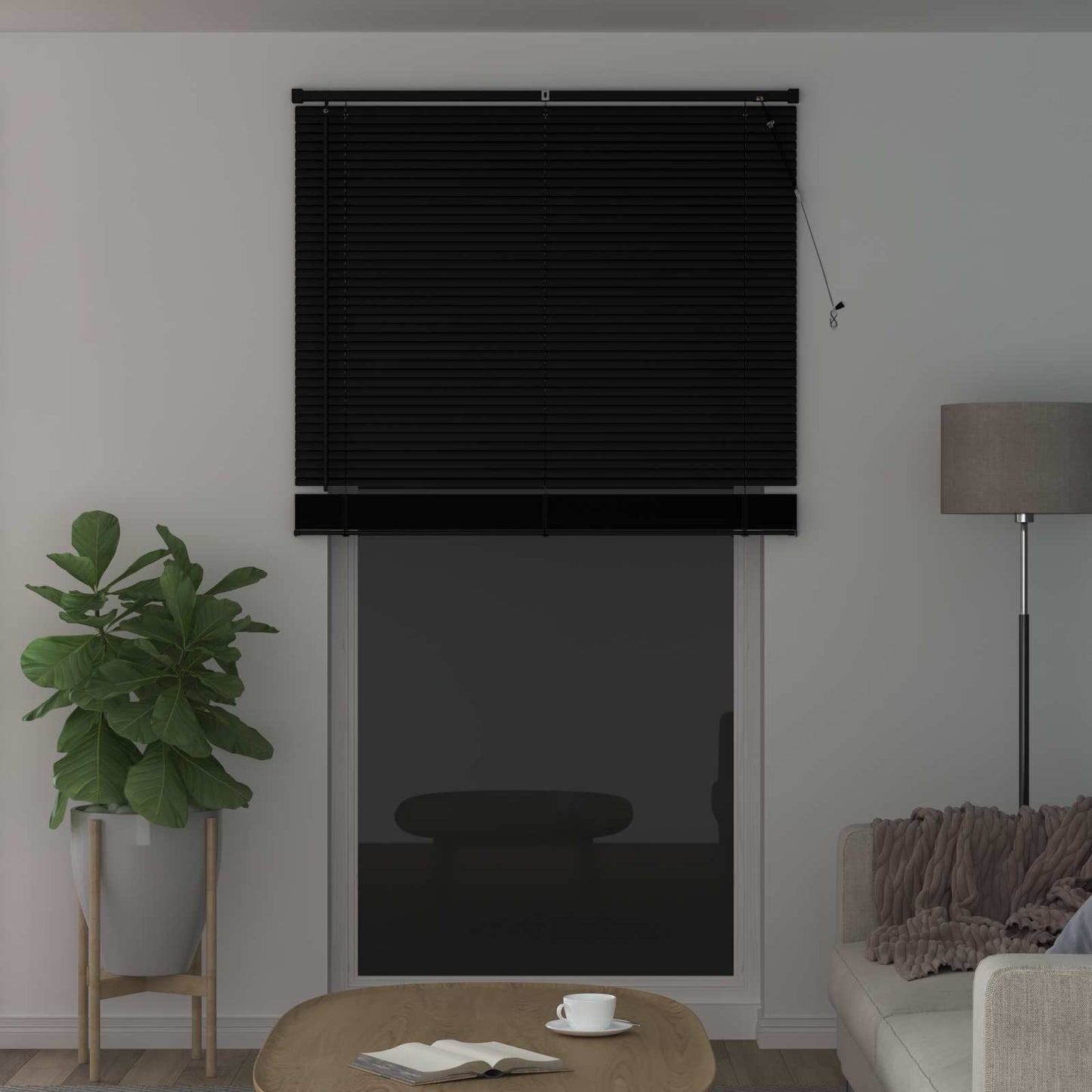 Tenda Veneziana Nero 213 x 120 cm 25 mm PVC
