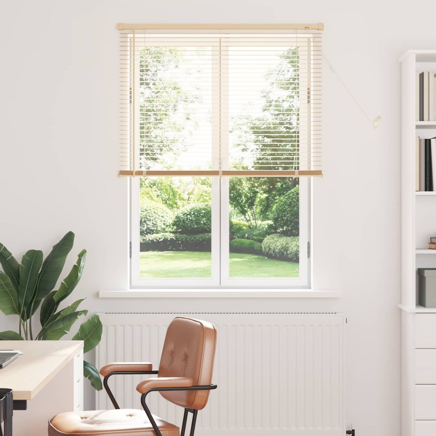 Tenda Veneziana Marrone Chiaro con Motivo 150 x 70 cm 25 mm PVC