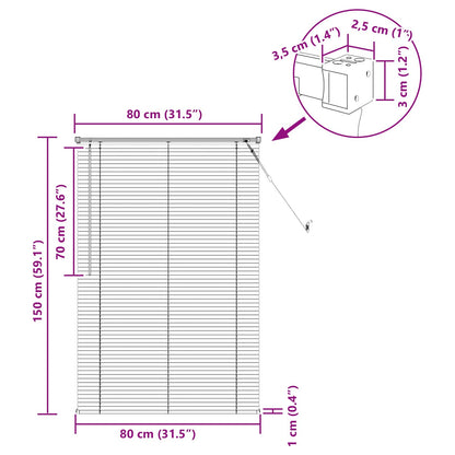 Tenda Veneziana Marrone Chiaro con Motivo 150 x 80 cm PVC | homemem39