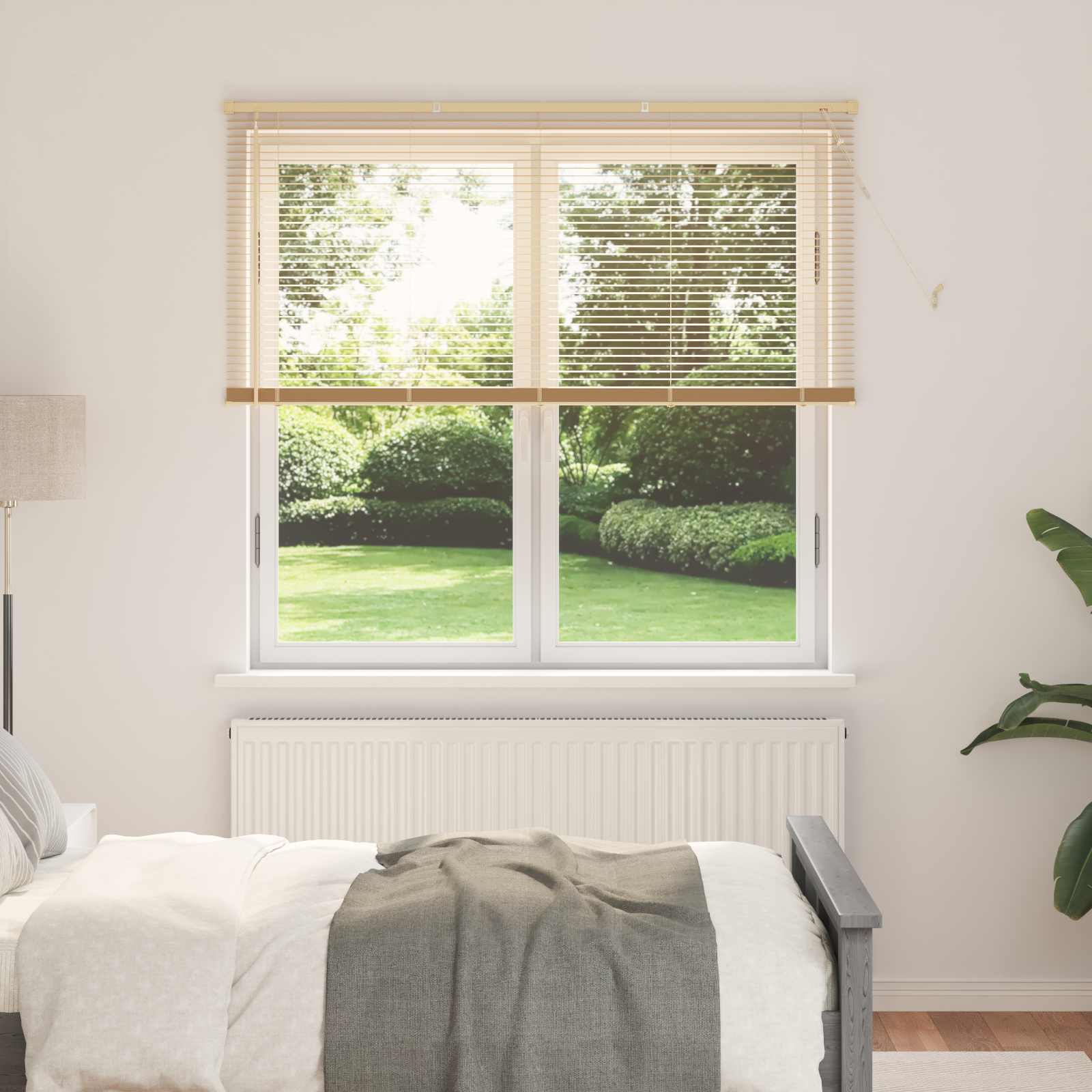 Tenda Veneziana Marrone Chiaro con Motivo 150 x 140 cm PVC | homemem39