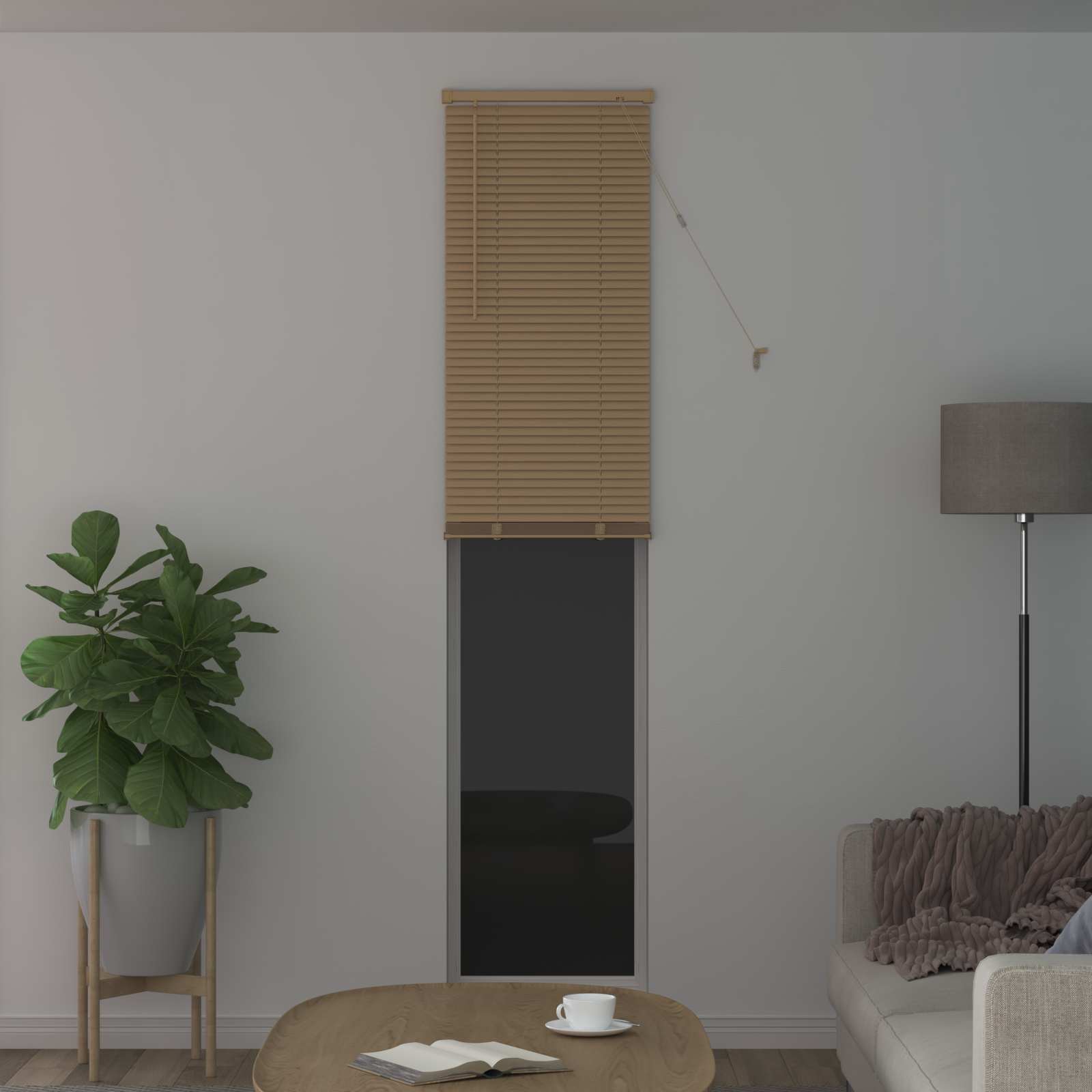 Tenda Veneziana Marrone Chiaro con Motivo 213 x 50 cm PVC | homemem39