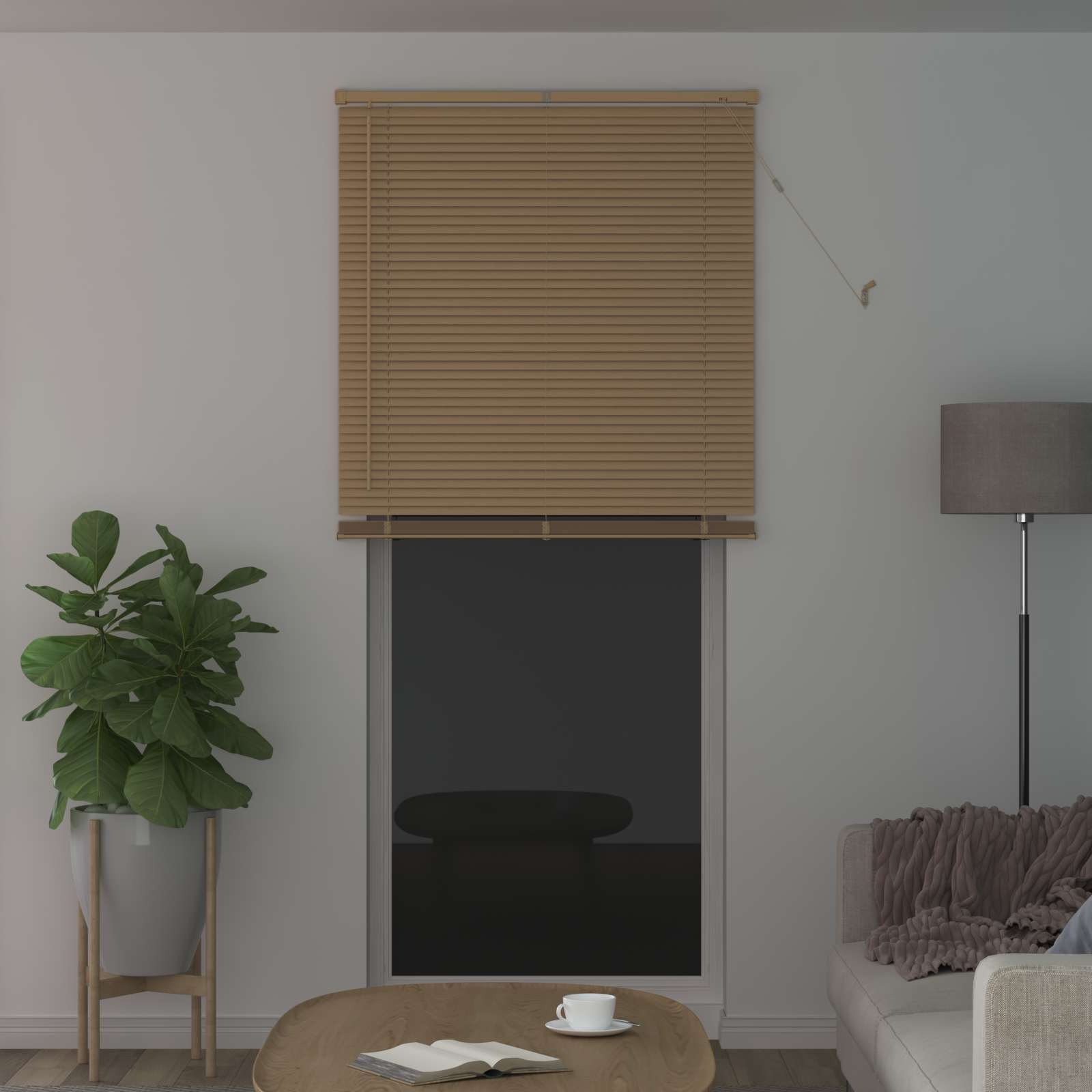 Tenda Veneziana Marrone Chiaro con Motivo 213 x 100 cm PVC | homemem39