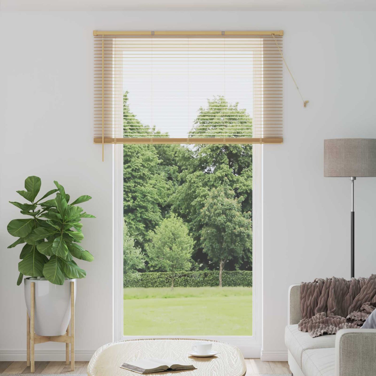Tenda Veneziana Marrone Chiaro con Motivo 213 x 160 cm 25 mm | homemem39