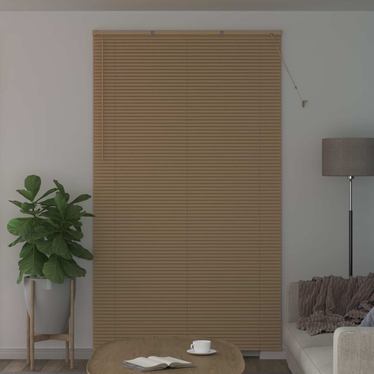 Tenda Veneziana Marrone Chiaro con Motivo 213 x 160 cm 25 mm | homemem39