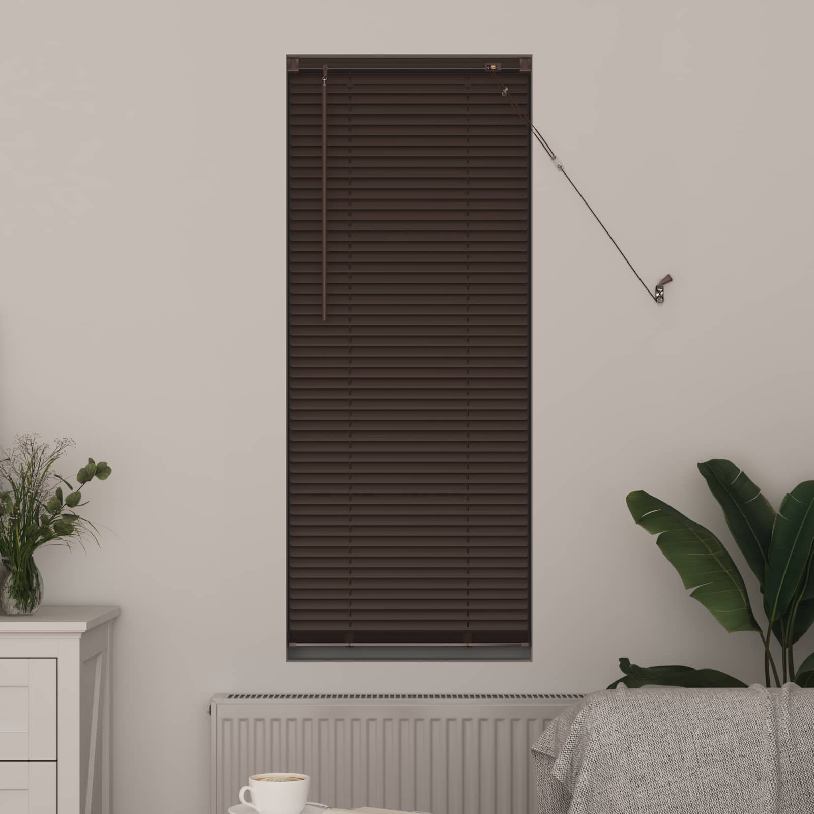 Tenda Veneziana Marrone Scuro con Motivo 150 x 50 cm 25 mm PVC | homemem39