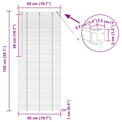 Tenda Veneziana Marrone Scuro con Motivo 150 x 50 cm 25 mm PVC | homemem39