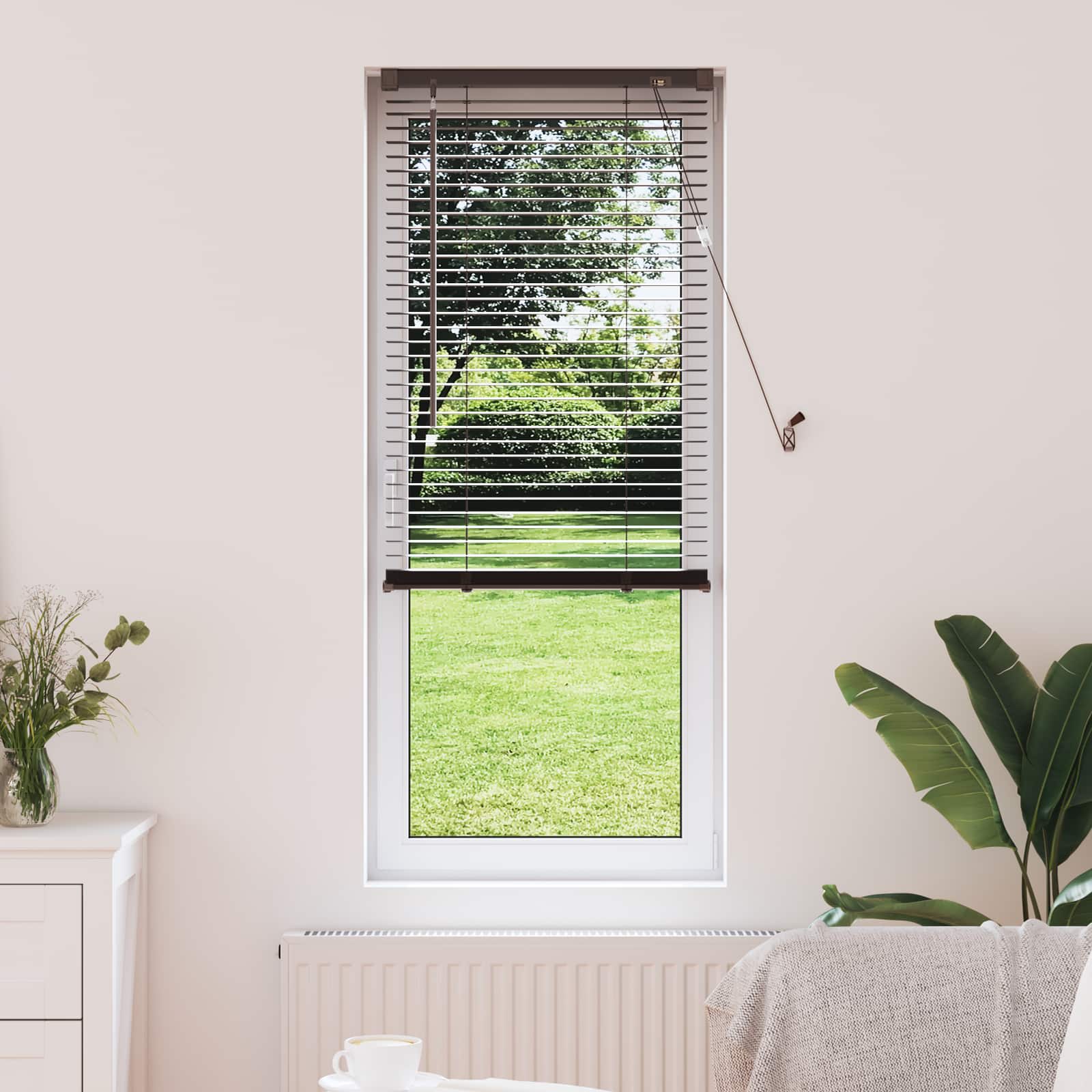 Tenda Veneziana Marrone Scuro con Motivo 150 x 60 cm 25 mm PVC | homemem39