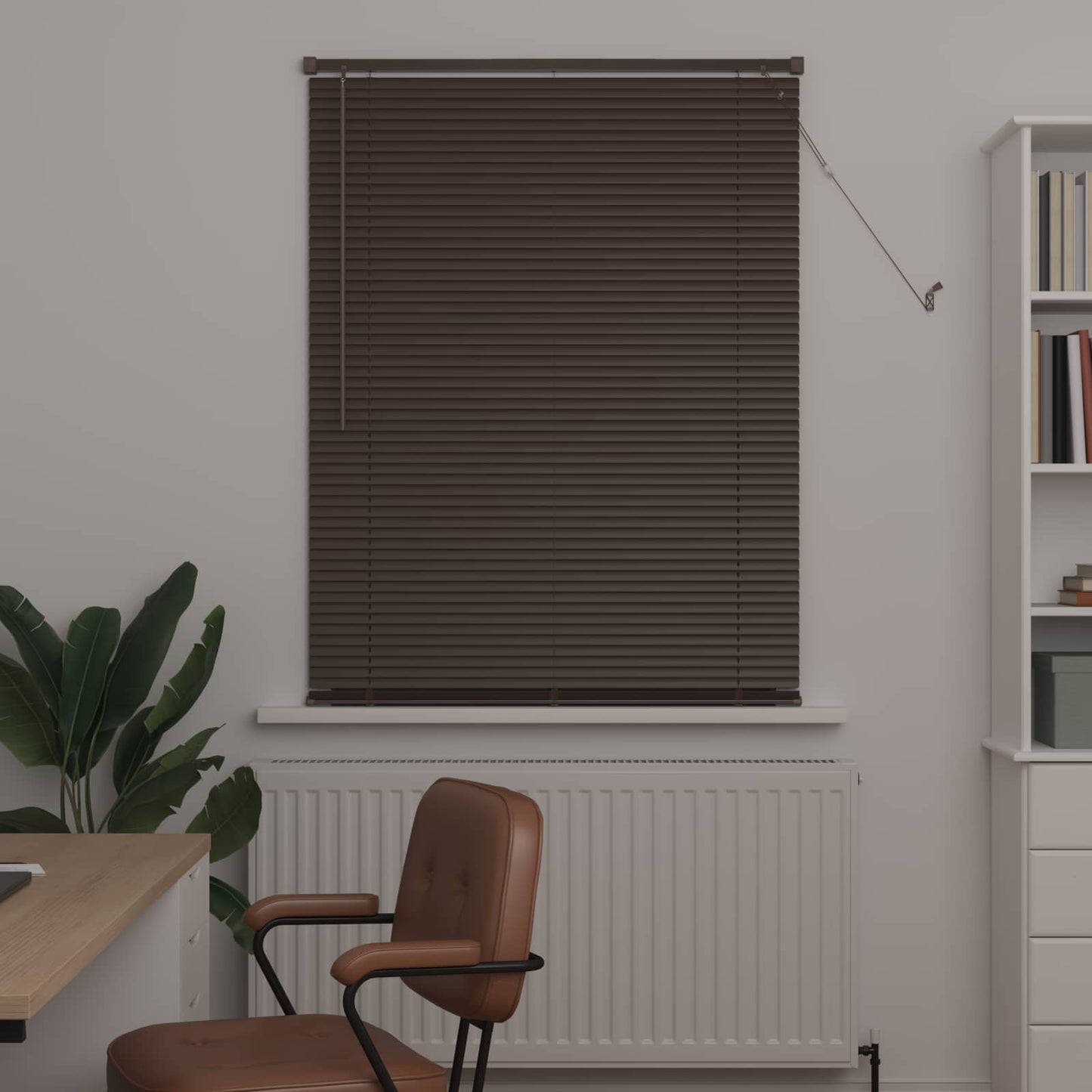 Tenda Veneziana Marrone Scuro con Motivo 150 x 90 cm 25 mm PVC | homemem39