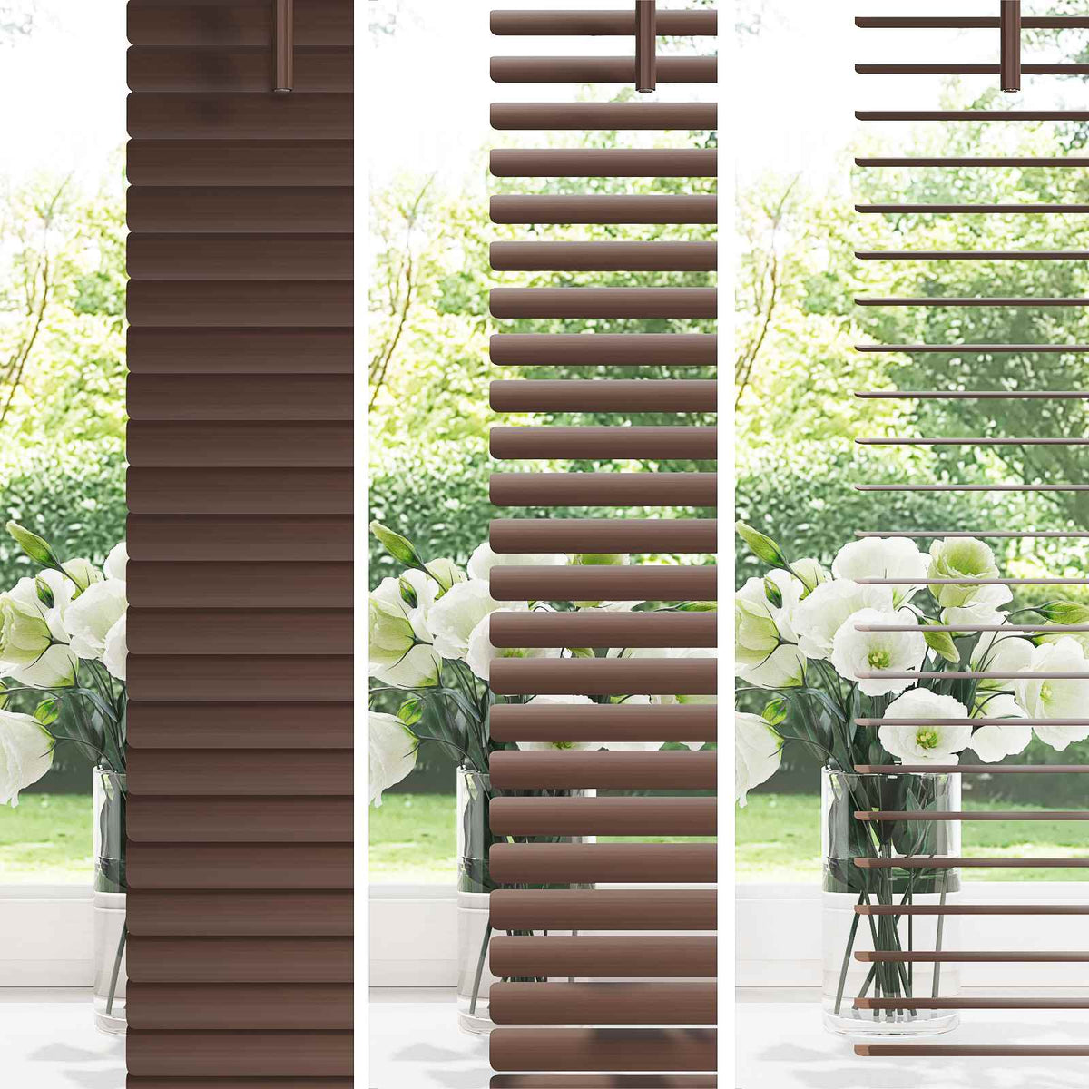 Tenda Veneziana Marrone Scuro con Motivo 150 x 120 cm 25 mm PVC | homemem39