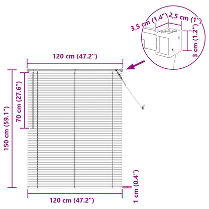 Tenda Veneziana Marrone Scuro con Motivo 150 x 120 cm 25 mm PVC | homemem39