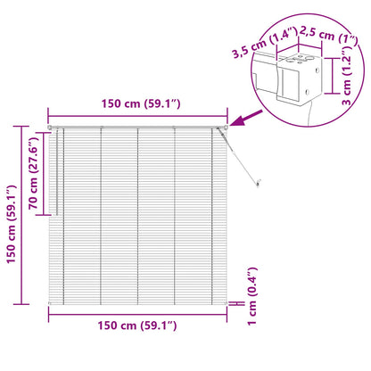 Tenda Veneziana Marrone Scuro con Motivo 150 x 150 cm 25 mm PVC | homemem39
