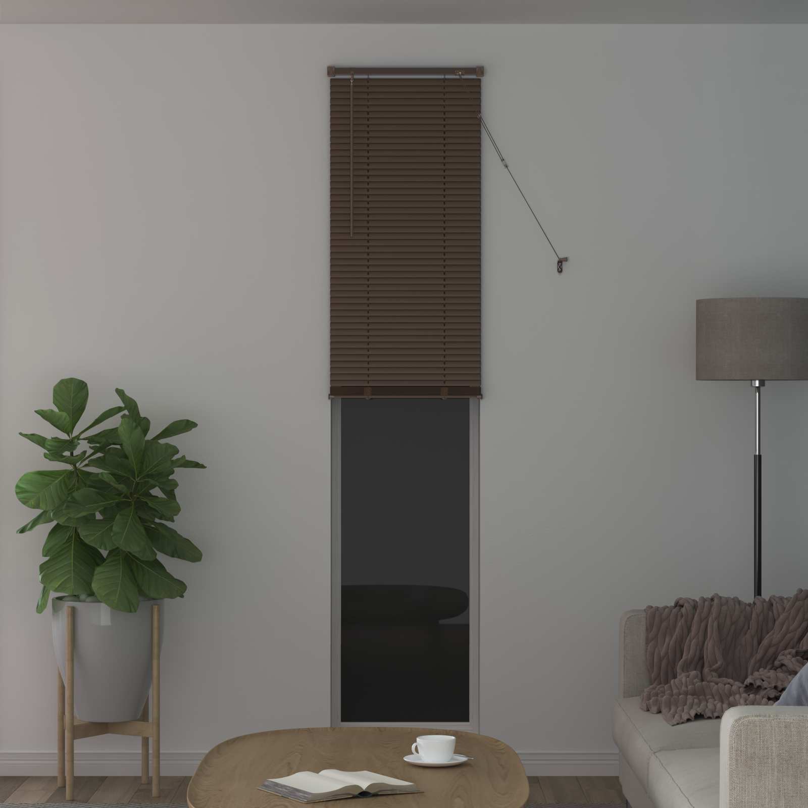 Tenda Veneziana Marrone Scuro con Motivo 213 x 50 cm 25 mm PVC | homemem39