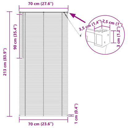 Tenda Veneziana Marrone Scuro con Motivo 213 x 70 cm 25 mm PVC | homemem39