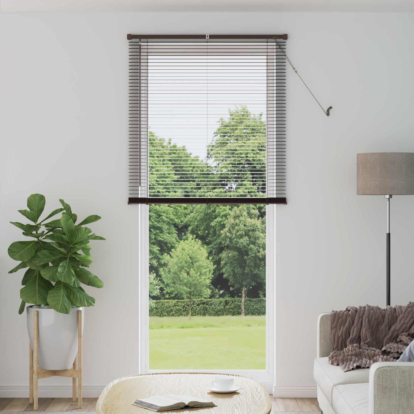 Tenda Veneziana Marrone Scuro con Motivo 213 x 80 cm 25 mm PVC | homemem39