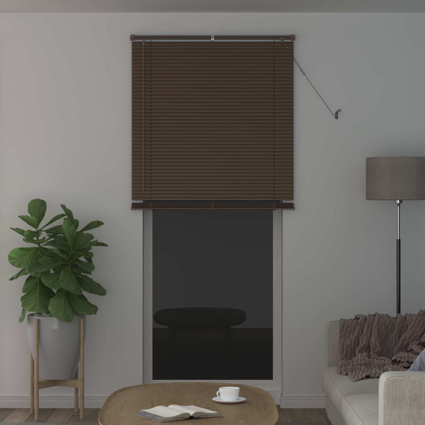 Tenda Veneziana Marrone Scuro con Motivo 213 x 80 cm 25 mm PVC | homemem39