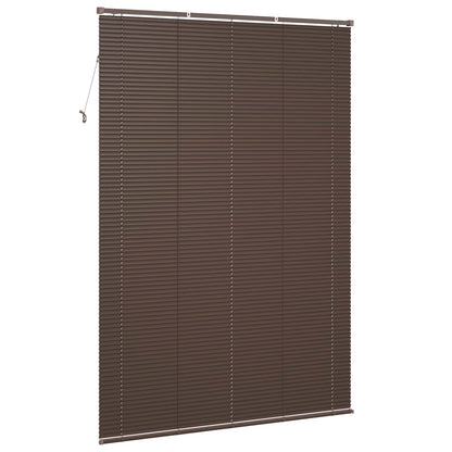 Tenda Veneziana Marrone Scuro con Motivo 213 x 130 cm 25 mm PVC | homemem39