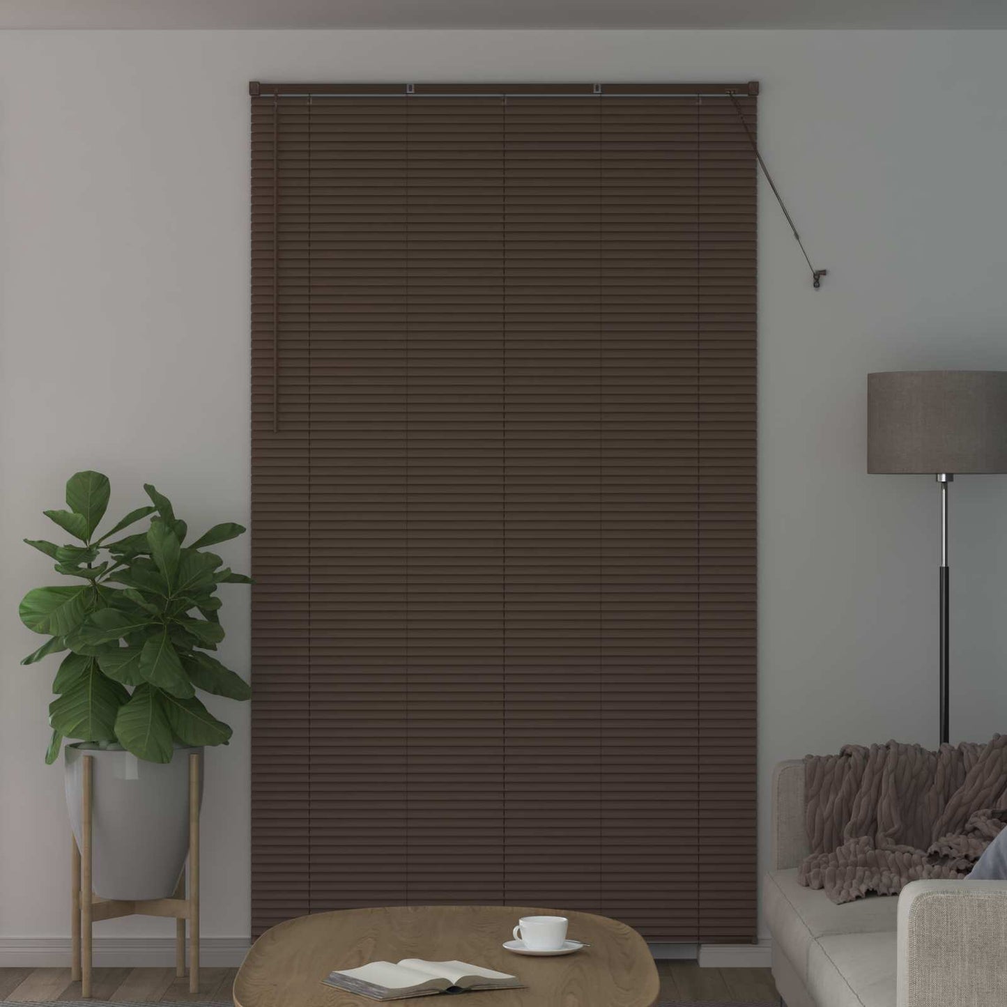 Tenda Veneziana Marrone Scuro con Motivo 213 x 150 cm 25 mm PVC | homemem39