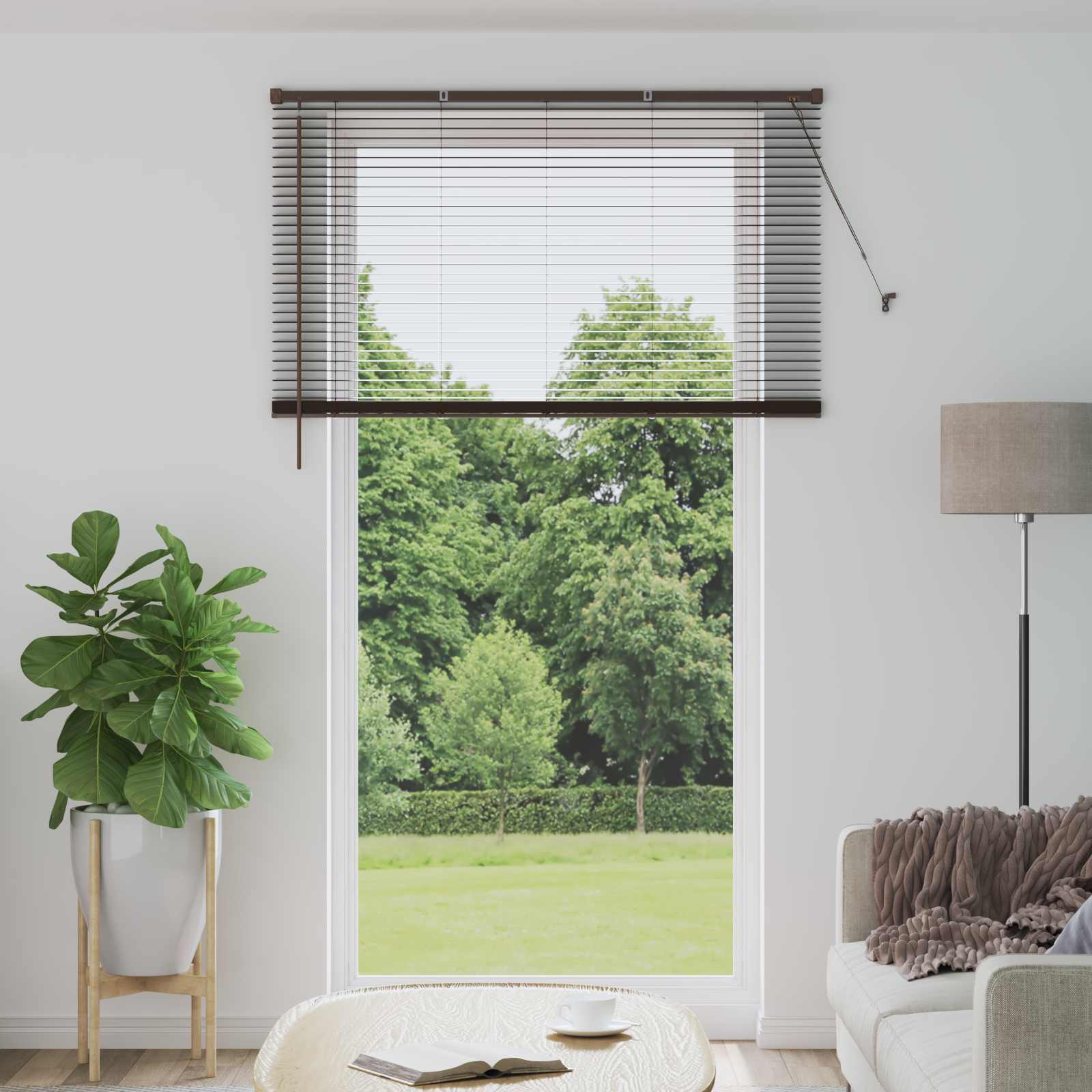Tenda Veneziana Marrone Scuro con Motivo 213 x 160 cm 25 mm PVC | homemem39