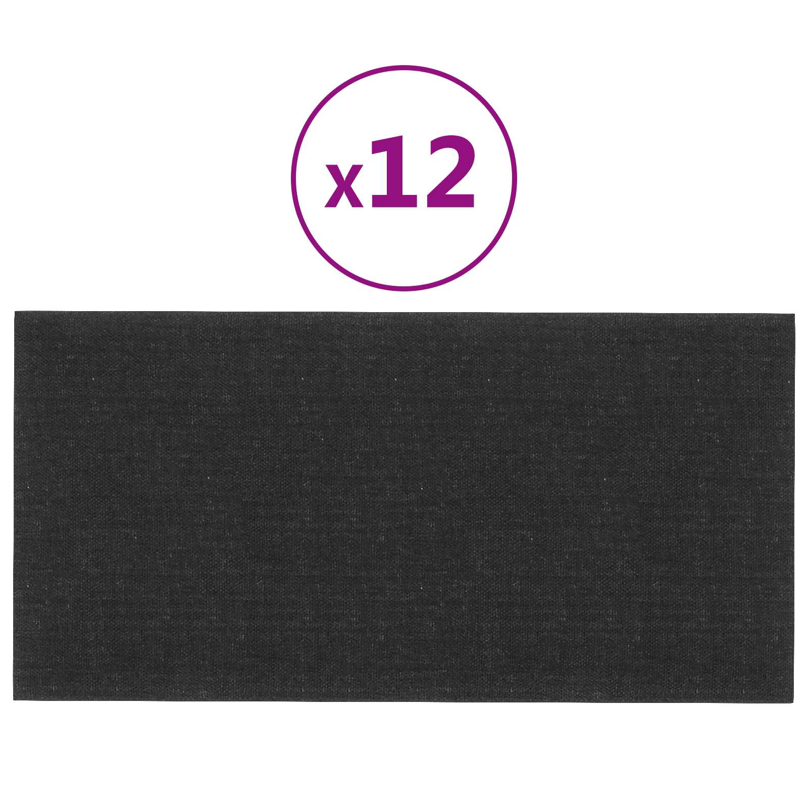 Testiera da Parete 12 pcs Nero 60 x 30 cm Tessuto | homemem39