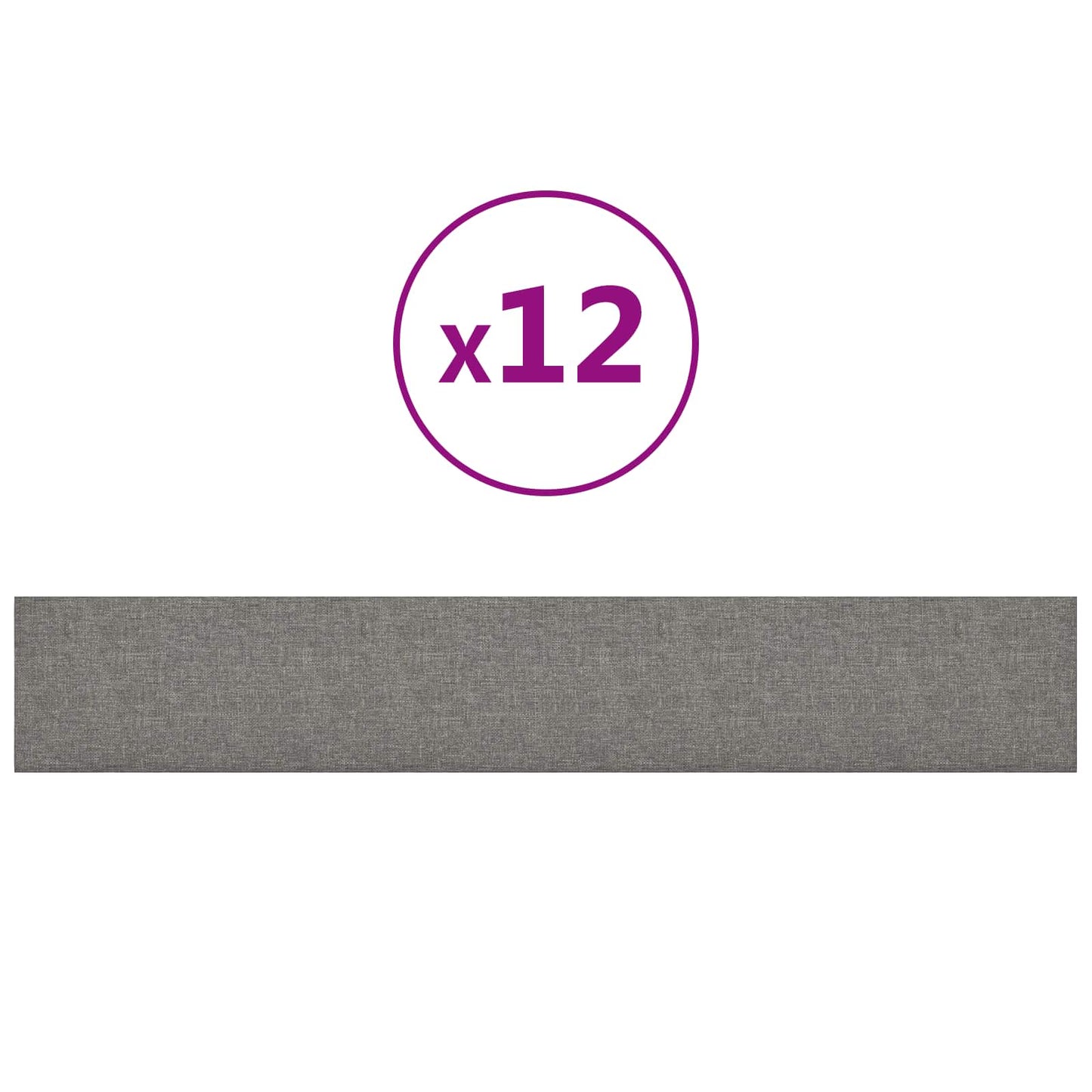 Testiera da Parete 12 pcs Grigio chiaro 90 x 15 cm Tessuto