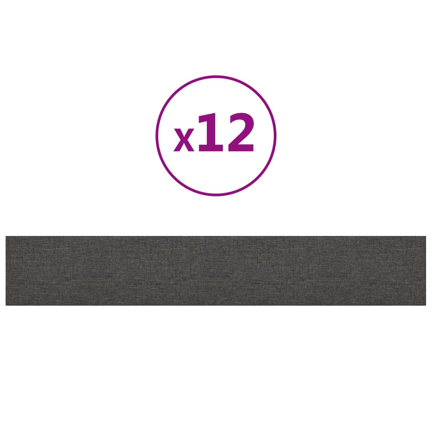 Testiera da Parete 12 pcs Grigio scuro 90 x 15 cm Tessuto | homemem39