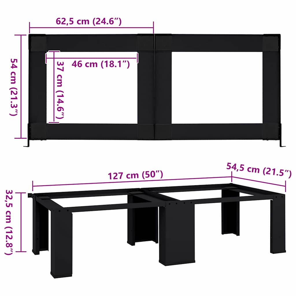 Pedestallo per Lavatrice 2 pcs Nero 127 x 54,5 x 32,5 cm | homemem39