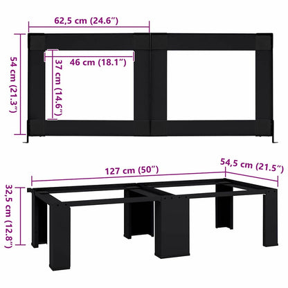 Pedestallo per Lavatrice 2 pcs Nero 127 x 54,5 x 32,5 cm | homemem39