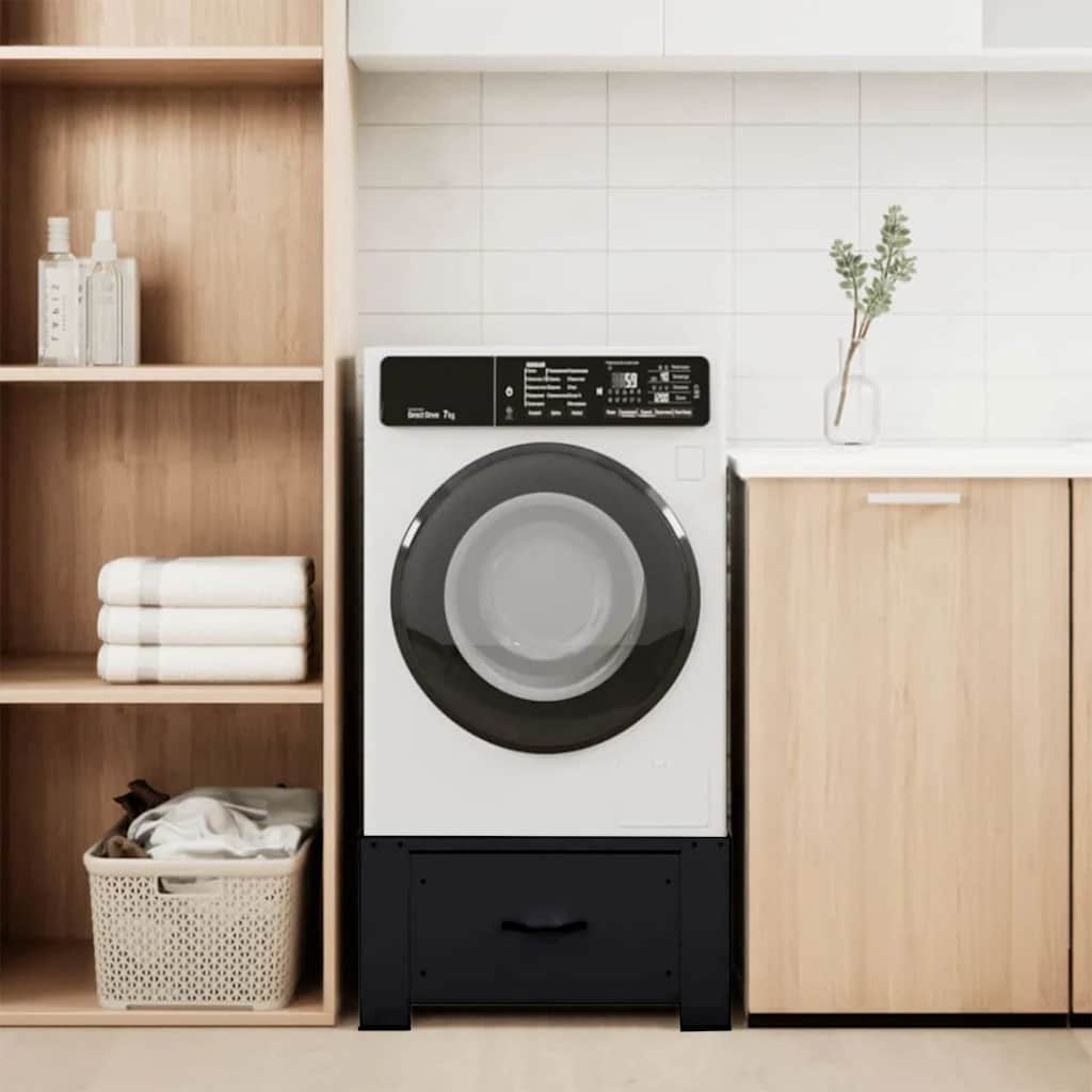 Pedestallo per Lavatrice Nero 64 x 55 x 32,5 cm Acciaio | homemem39