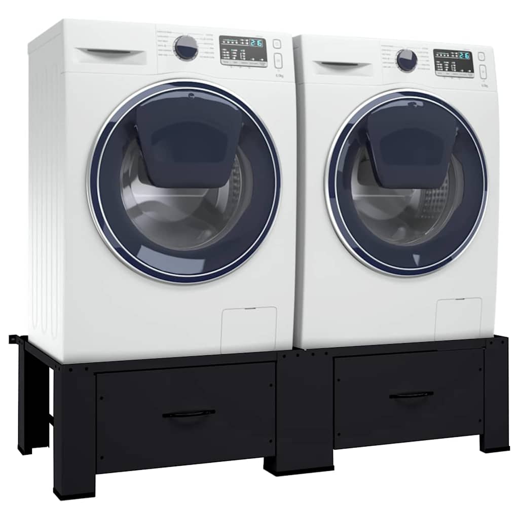 Pedestallo per Lavatrice 2 pcs Nero 127 x 54,5 x 32,5 cm | homemem39