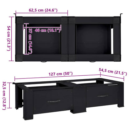 Pedestallo per Lavatrice 2 pcs Nero 127 x 54,5 x 32,5 cm | homemem39