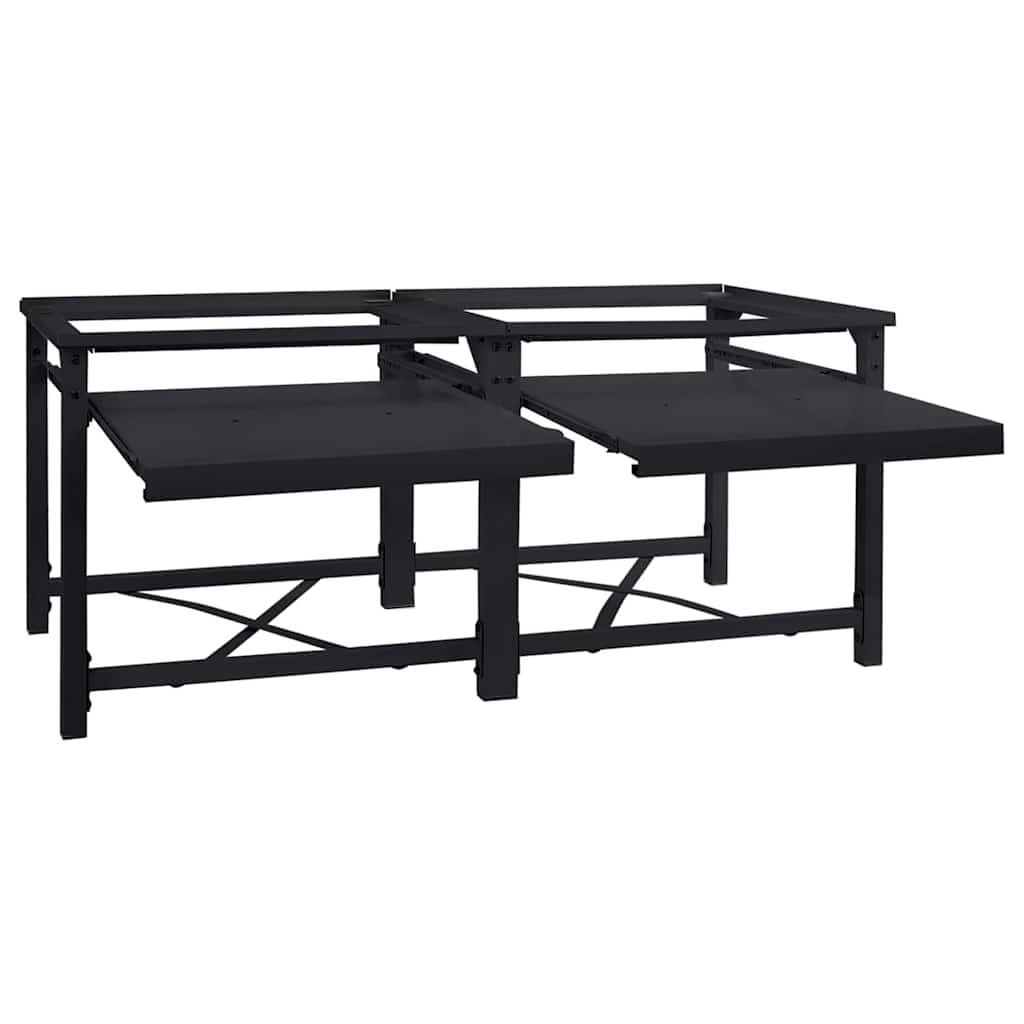 Pedestallo per Lavatrice 2 pcs Nero 120 x 56 x 52 cm Acciaio | homemem39