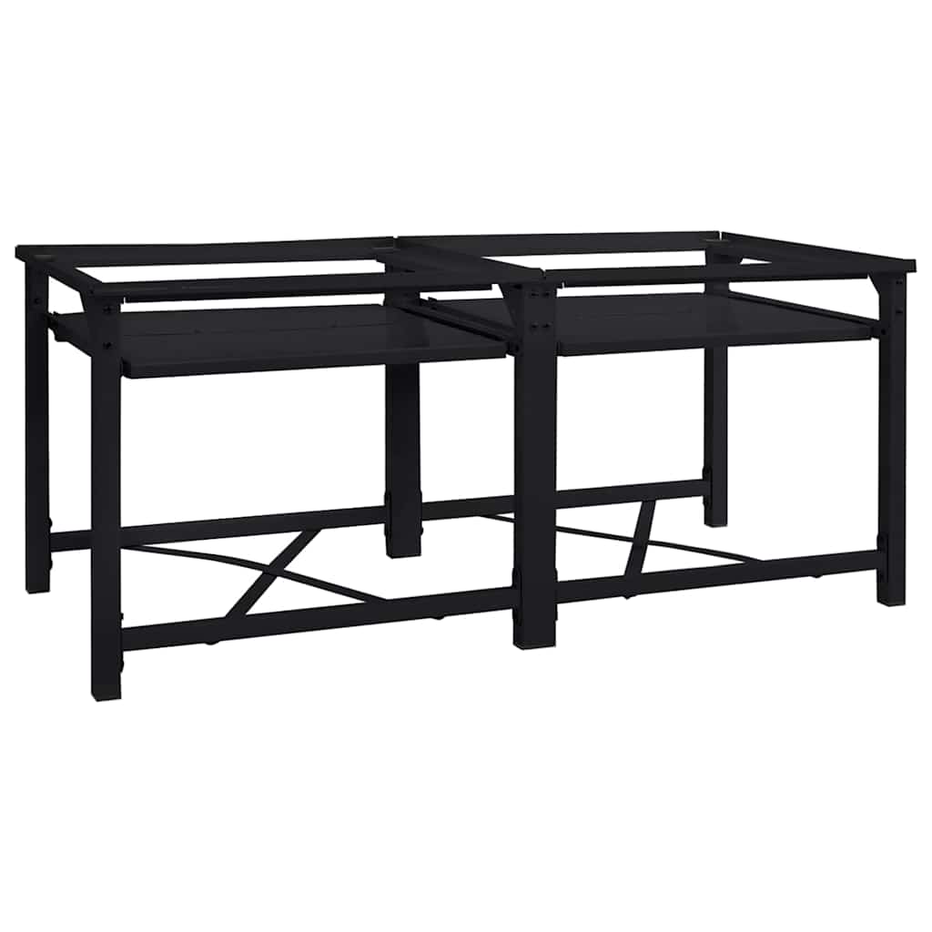 Pedestallo per Lavatrice 2 pcs Nero 120 x 56 x 52 cm Acciaio | homemem39