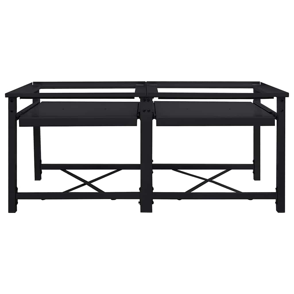 Pedestallo per Lavatrice 2 pcs Nero 120 x 56 x 52 cm Acciaio | homemem39