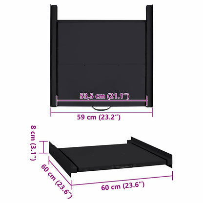 Mensola Intermedia per Lavatrice Nero 60 x 60 x 8 cm Acciaio | homemem39